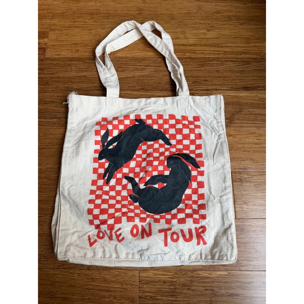 Harry Styles Tote Bag Indie Cream Love On Tour Concert Rabbit Checkered Merch